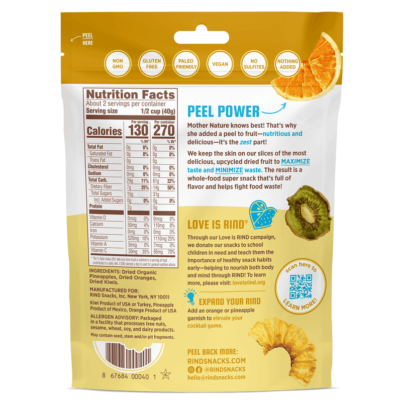 RIND Snacks Dried Fruit, Tropical Blend - RIND Snacks, Inc